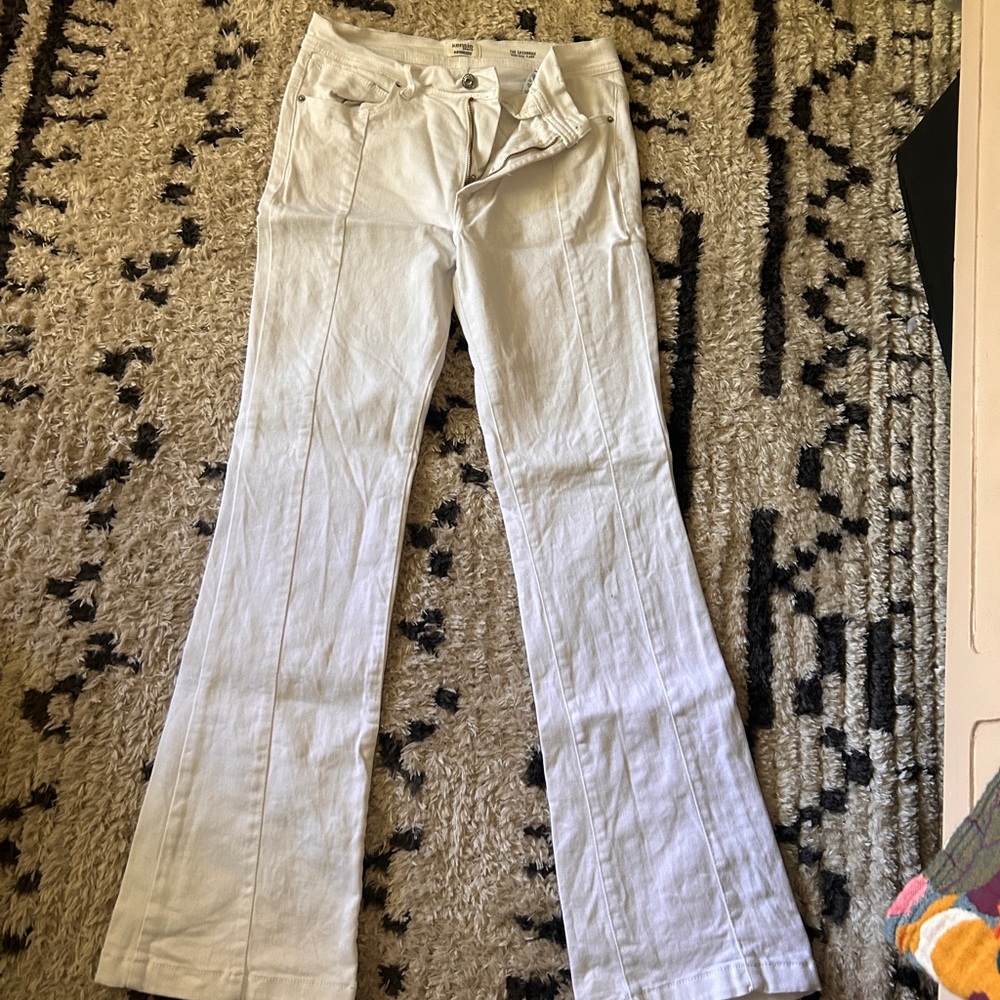 White Flared Denim mPants